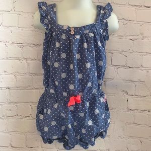 U.S. Polo Assn. Chambray Polka Dot Romper 4T